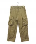AVIREX×HAND ROOMアヴィレックス×ハンドルーム）の古着「GREEN SELVEDGE MILITARY DENIM CARGO TROUSERS」｜グリーン