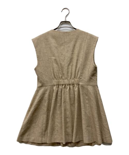 INDIVI（インディヴィ）INDIVI (インディヴィ) サマーツィードジレトップス カーキ サイズ:38の古着・服飾アイテム