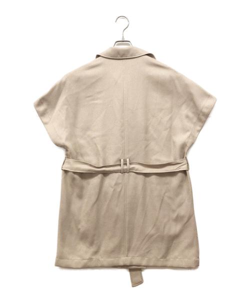 INDIVI（インディヴィ）INDIVI (インディヴィ) リネンライク トレンチ風ジレジャケット カーキ サイズ:38の古着・服飾アイテム