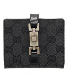 GUCCI（グッチ）の古着「GGキャンバス２つ折り財布」｜ブラック