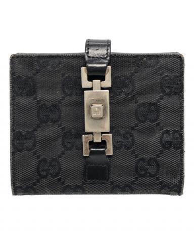 中古・古着通販】GUCCI (グッチ) GGキャンバス2つ折り財布 ブラック