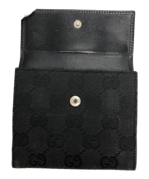 GUCCI（グッチ）GUCCI (グッチ) GGキャンバス２つ折り財布 ブラックの古着・服飾アイテム