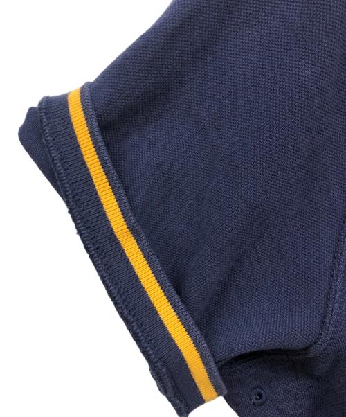 POLO RALPH LAUREN（ポロ・ラルフローレン）POLO RALPH LAUREN (ポロ・ラルフローレン) CUSTOM FIT ポロシャツ ネイビー×イエロー サイズ:XLの古着・服飾アイテム