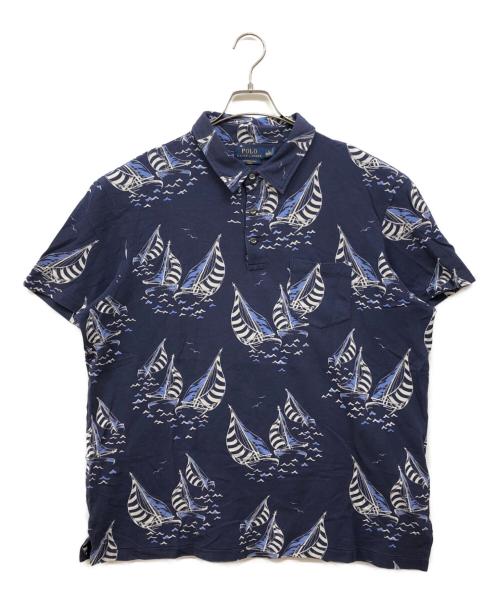 POLO RALPH LAUREN（ポロ・ラルフローレン）POLO RALPH LAUREN (ポロ・ラルフローレン) FEATHER WEIGHT MESH ポロシャツ ネイビー サイズ:XLの古着・服飾アイテム