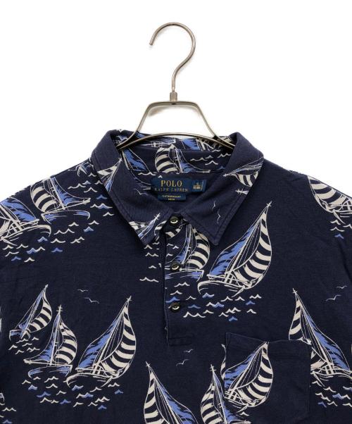 POLO RALPH LAUREN（ポロ・ラルフローレン）POLO RALPH LAUREN (ポロ・ラルフローレン) FEATHER WEIGHT MESH ポロシャツ ネイビー サイズ:XLの古着・服飾アイテム