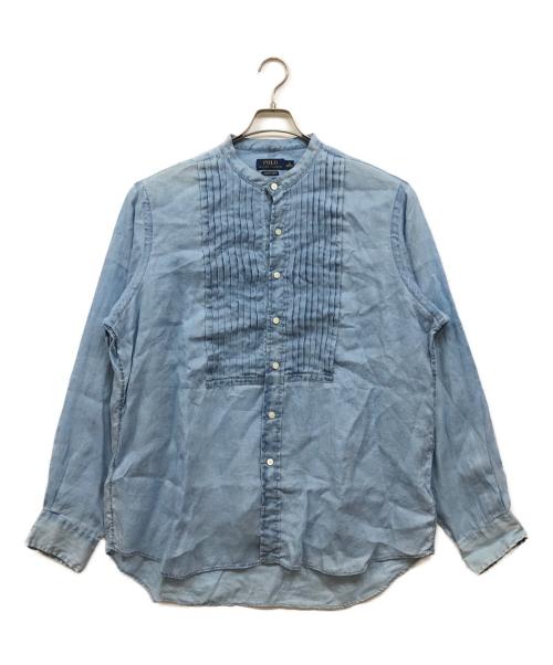 POLO RALPH LAUREN（ポロ・ラルフローレン）POLO RALPH LAUREN (ポロ・ラルフローレン) INDIGO LINEN ピンタックシャツ インディゴ サイズ:XLの古着・服飾アイテム