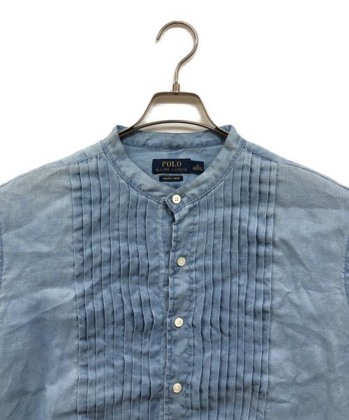 POLO RALPH LAUREN（ポロ・ラルフローレン）POLO RALPH LAUREN (ポロ・ラルフローレン) INDIGO LINEN ピンタックシャツ インディゴ サイズ:XLの古着・服飾アイテム
