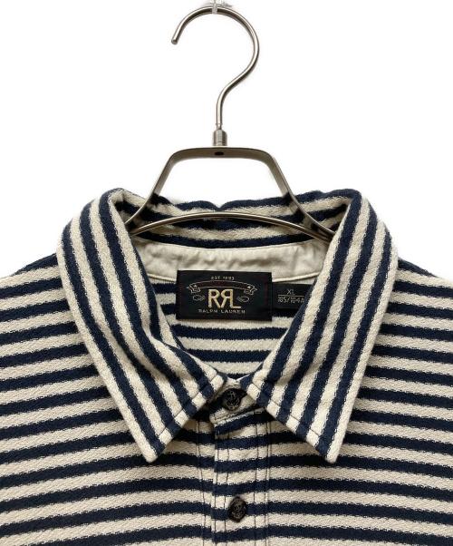 RRL（ダブルアールエル）RRL (ダブルアールエル) ボーダーポロシャツ ホワイト×ネイビー サイズ:XLの古着・服飾アイテム
