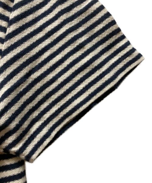 RRL（ダブルアールエル）RRL (ダブルアールエル) ボーダーポロシャツ ホワイト×ネイビー サイズ:XLの古着・服飾アイテム