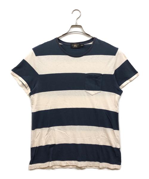 RRL（ダブルアールエル）RRL (ダブルアールエル) 太ボーダーTシャツ ネイビー×ホワイト サイズ:XLの古着・服飾アイテム