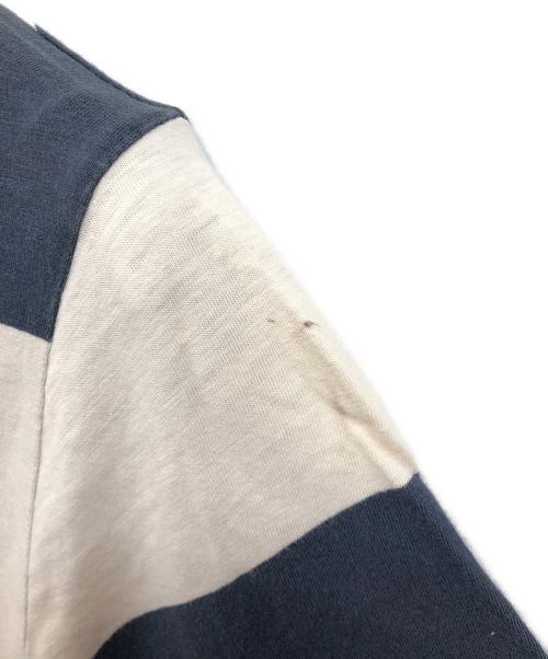 RRL（ダブルアールエル）RRL (ダブルアールエル) 太ボーダーTシャツ ネイビー×ホワイト サイズ:XLの古着・服飾アイテム