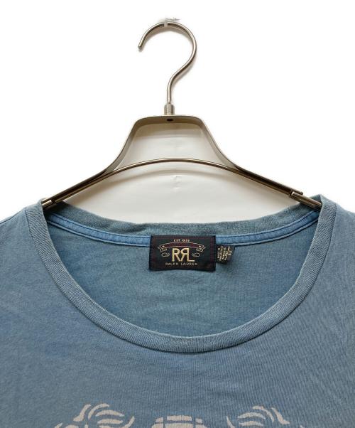 RRL（ダブルアールエル）RRL (ダブルアールエル) インディゴ染め プリントTシャツ ネイビー サイズ:XLの古着・服飾アイテム