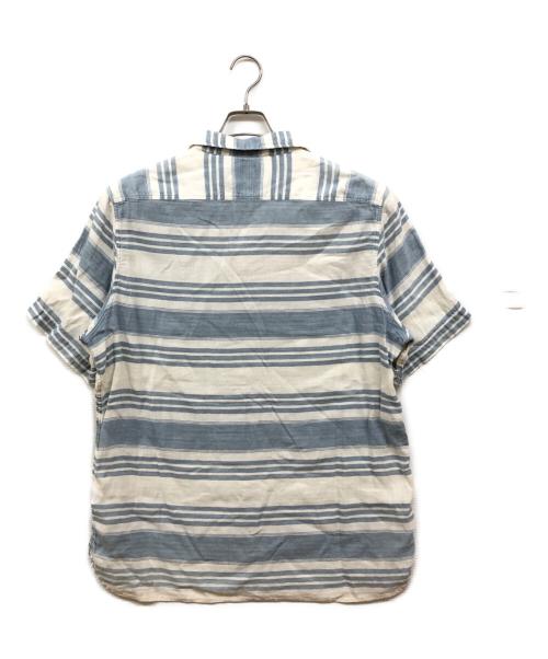 RRL（ダブルアールエル）RRL (ダブルアールエル) RIVERA S/S WORK SHIRT ホワイト×ブルー サイズ:XLの古着・服飾アイテム