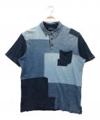 POLO RALPH LAURENポロ・ラルフローレン）の古着「インディゴパッチワークポロシャツ」｜インディゴ