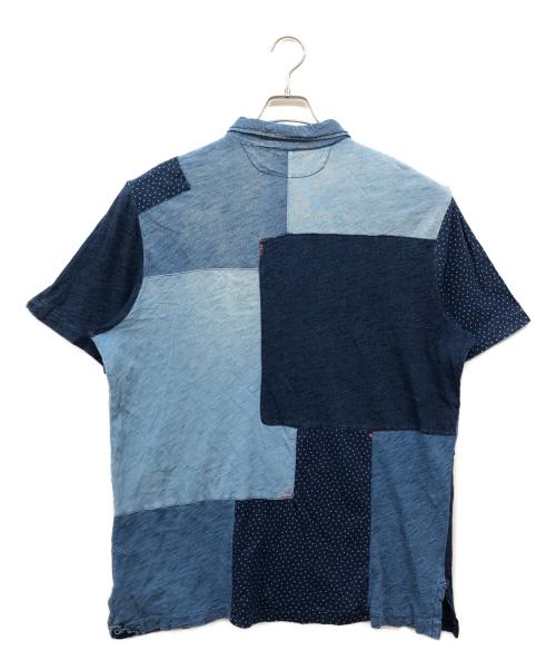 POLO RALPH LAUREN（ポロ・ラルフローレン）POLO RALPH LAUREN (ポロ・ラルフローレン) インディゴパッチワークポロシャツ インディゴ サイズ:XLの古着・服飾アイテム