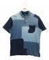 POLO RALPH LAUREN（ポロ・ラルフローレン）の古着「インディゴパッチワークポロシャツ」｜インディゴ