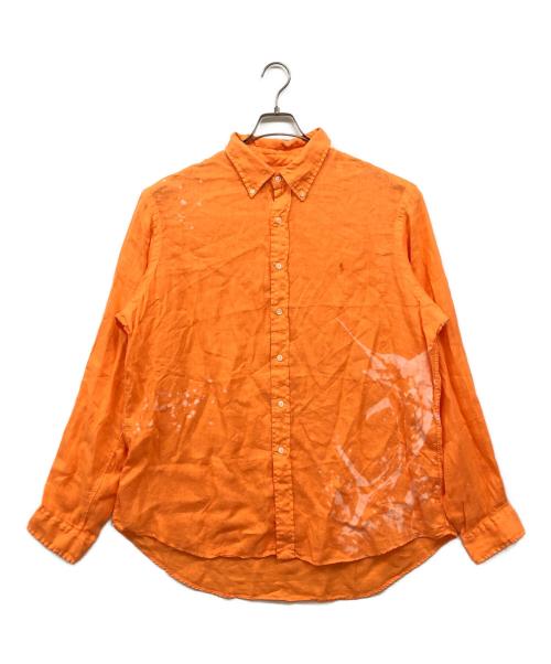 POLO RALPH LAUREN（ポロ・ラルフローレン）POLO RALPH LAUREN (ポロ・ラルフローレン) カジキブリーチデザインリネンシャツ オレンジ サイズ:XLの古着・服飾アイテム