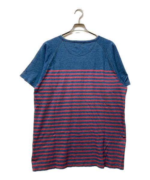 RRL（ダブルアールエル）RRL (ダブルアールエル) インディゴボーダーTシャツ インディゴ×レッド サイズ:XLの古着・服飾アイテム