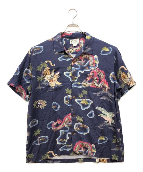 RRL（ダブルアールエル）RRL (ダブルアールエル) トロピカルプリント キャンプシャツ ネイビー サイズ:XLの古着・服飾アイテム