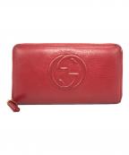 GUCCIグッチ）の古着「インターロッキングG ラウンドジップウォレット」｜レッド