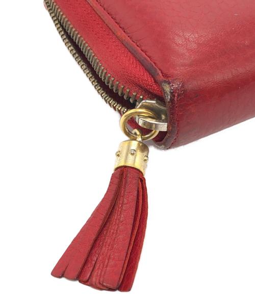 GUCCI（グッチ）GUCCI (グッチ) インターロッキングG ラウンドジップウォレット レッドの古着・服飾アイテム