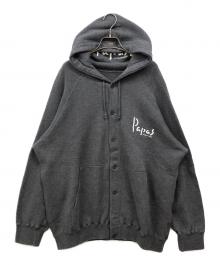 PAPAS（パパス）の古着「スウェットフーテッドジャケット」｜グレー