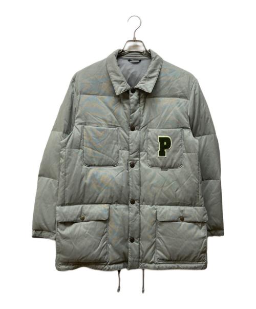 PAPAS（パパス）PAPAS (パパス) ロゴパッチダウンジャケット グレー サイズ:Ｌの古着・服飾アイテム