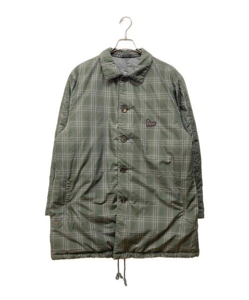 PAPAS（パパス）PAPAS (パパス) チェックダウンコート グリーン サイズ:Lの古着・服飾アイテム