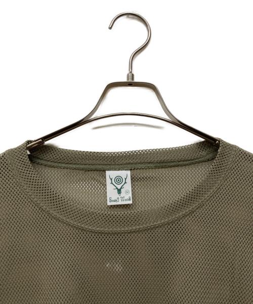 South2 West8（サウスツー ウエストエイト）south2 west8 (サウスツー ウエストエイト) Side Slit Crew Neck Shirt グリーン サイズ:Mの古着・服飾アイテム