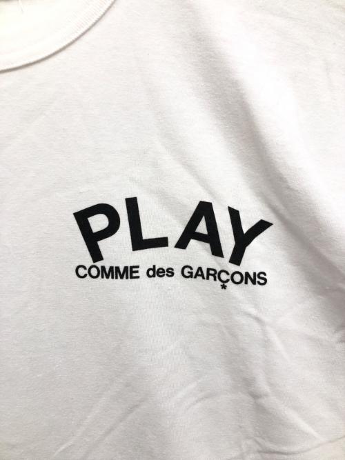 PLAY COMME des GARCONS（プレイコムデギャルソン）PLAY COMME des GARCONS (プレイコムデギャルソン) ロゴカットソー ホワイト サイズ:XXLの古着・服飾アイテム
