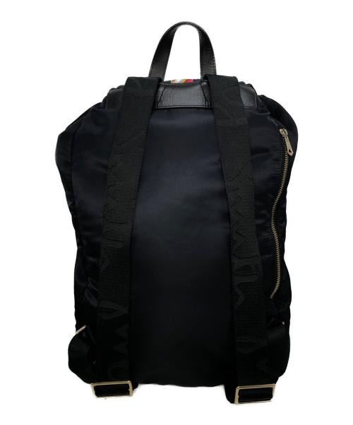 PAUL SMITH（ポールスミス）Paul Smith (ポールスミス) マルチカラー ストライプ リュック ブラックの古着・服飾アイテム