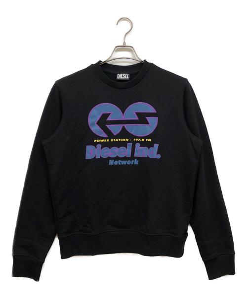 DIESEL（ディーゼル）DIESEL (ディーゼル) プリントスウェット ブラック サイズ:Mの古着・服飾アイテム