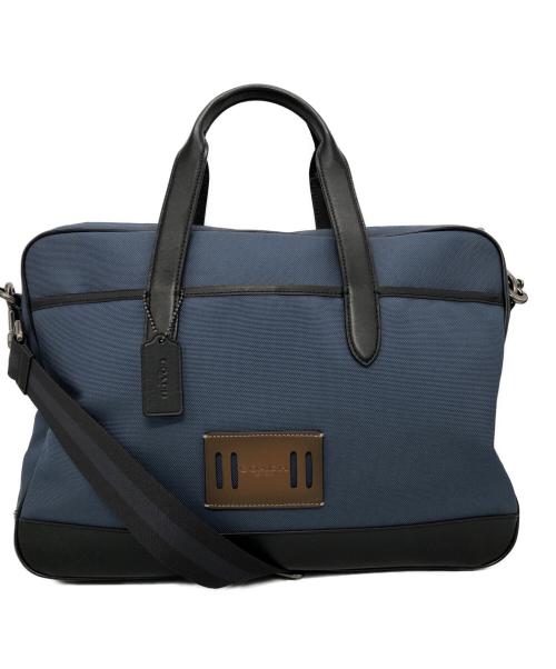 COACH（コーチ）COACH (コーチ) ブリーフケース ブラック×ブルーの古着・服飾アイテム