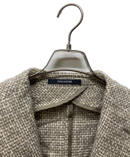 TAGLIATORE（タリアトーレ）TAGLIATORE (タリアトーレ) ツイードテーラードジャケット ベージュ サイズ:48の古着・服飾アイテム
