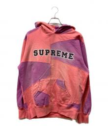 SUPREME（シュプリーム）の古着「Patchwork hooded sweatshirt」｜ピンク