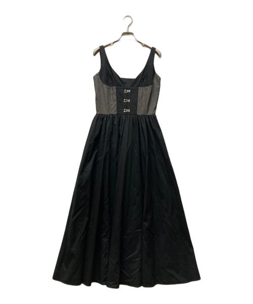 darich（ダーリッチ）Darich (ダーリッチ) コルセットデザインロングワンピース ブラック サイズ:Fの古着・服飾アイテム