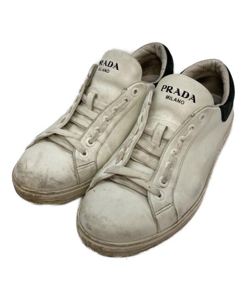PRADA（プラダ）PRADA (プラダ) ローカットスニーカー ホワイト サイズ:6の古着・服飾アイテム