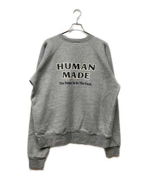 HUMAN MADE（ヒューマンメイド）HUMAN MADE (ヒューマンメイド) RED WING (レッドウィング) RAGLAN SWEATSHIRT グレー サイズ:XXLの古着・服飾アイテム