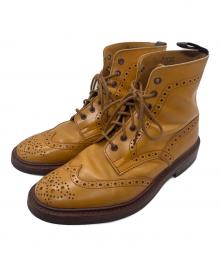 Tricker's（トリッカーズ）の古着「MALTON ウイングチップ カントリーブーツ」｜ベージュ