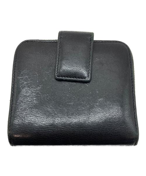 Yves Saint Laurent（イヴサンローラン）Yves Saint Laurent (イヴサンローラン) YSLロゴ 二つ折り財布 コンパクトウォレット ブラックの古着・服飾アイテム