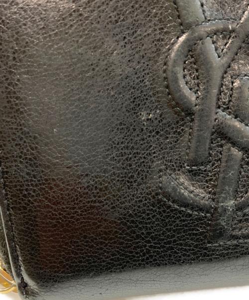 Yves Saint Laurent（イヴサンローラン）Yves Saint Laurent (イヴサンローラン) YSLロゴ 二つ折り財布 コンパクトウォレット ブラックの古着・服飾アイテム