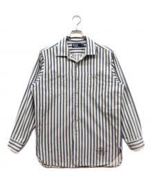 POLO RALPH LAUREN（ポロ・ラルフローレン）の古着「ストライプシャツ」｜ブルー×アイボリー