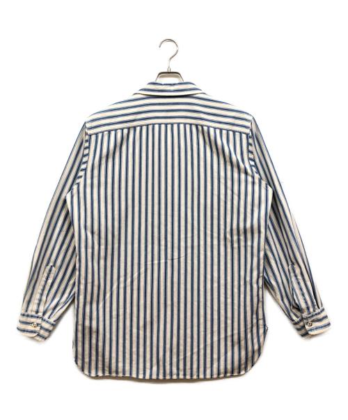 POLO RALPH LAUREN（ポロ・ラルフローレン）POLO RALPH LAUREN (ポロ・ラルフローレン) ストライプシャツ ブルー×アイボリー サイズ:Lの古着・服飾アイテム