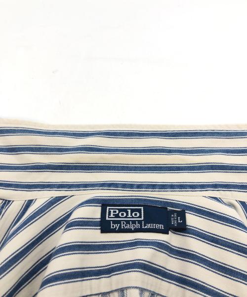 POLO RALPH LAUREN（ポロ・ラルフローレン）POLO RALPH LAUREN (ポロ・ラルフローレン) ストライプシャツ ブルー×アイボリー サイズ:Lの古着・服飾アイテム