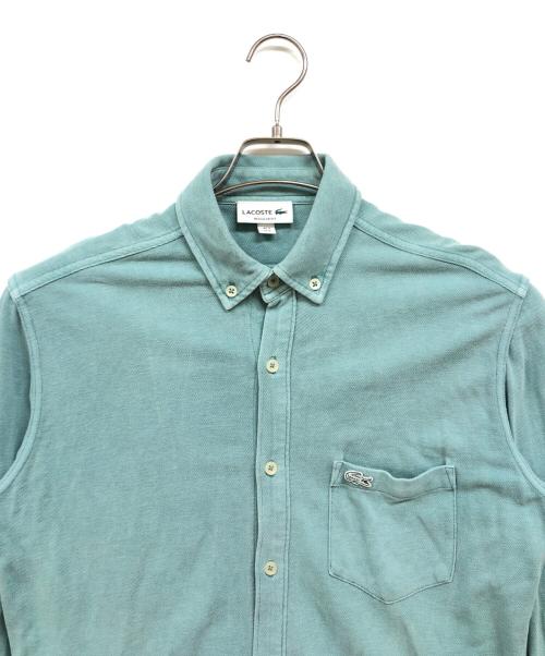 LACOSTE（ラコステ）LACOSTE (ラコステ) リネンコットン ウォッシュ シャツ グリーン サイズ:Sの古着・服飾アイテム