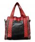 BALENCIAGA (バレンシアガ) レザートートバッグ レッド×ブラック：30000円