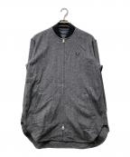 FRED PERRYフレッドペリー）の古着「ロゴ刺繍 BOMBER SHIRT」｜グレー