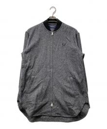 FRED PERRY（フレッドペリー）の古着「ロゴ刺繍 BOMBER SHIRT」｜グレー