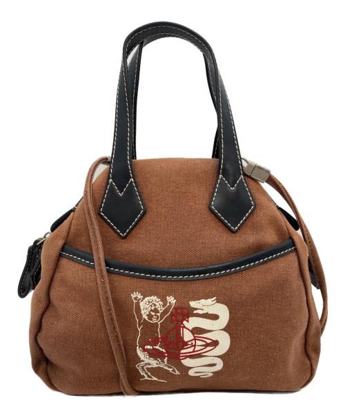 Vivienne Westwood（ヴィヴィアンウエストウッド）Vivienne Westwood (ヴィヴィアンウエストウッド) サティア ヤスミン ハンドバッグ ブラウンの古着・服飾アイテム