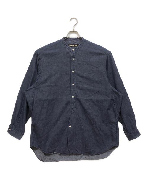 HAVERSACK（ハバーサック）HAVERSACK (ハバーサック) バンドカラーデニムシャツ インディゴ サイズ:Lの古着・服飾アイテム
